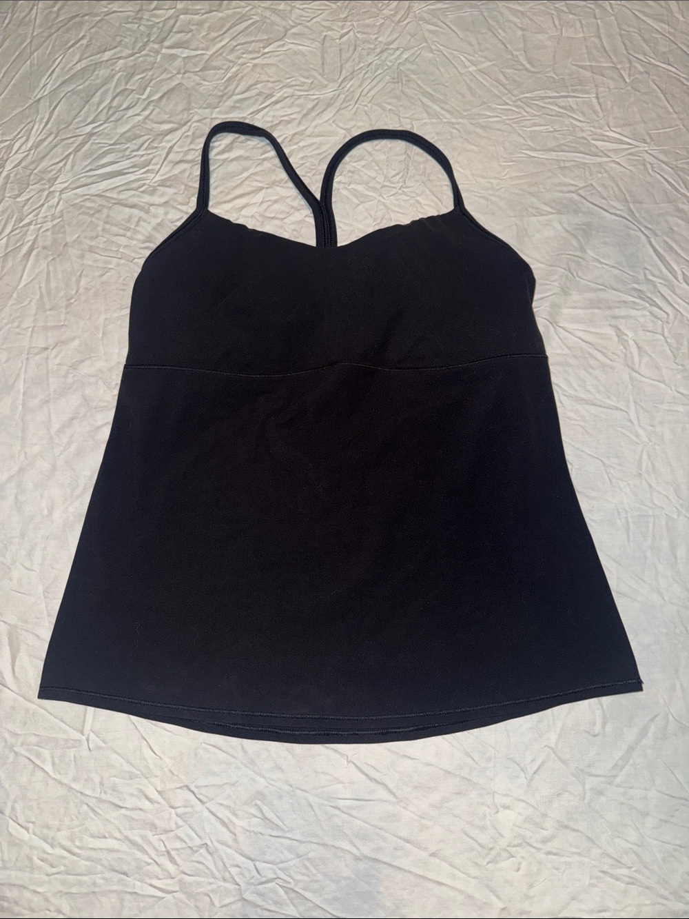 Athleta Black Vinyasa Support Strappy Tank with Built-In Shelf Bra